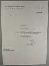 Autograph French Politician Minister of Tourism Fran&ccedil;ois Abadie 1987 (148097)
