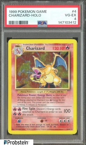 1999 Pokemon Game #4 Charizard Holo PSA 4 VG-EX