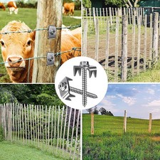 50PCS Fence Post Fasteners Stainless Steel Heavy Duty Reusable Fixing Screw BAJ