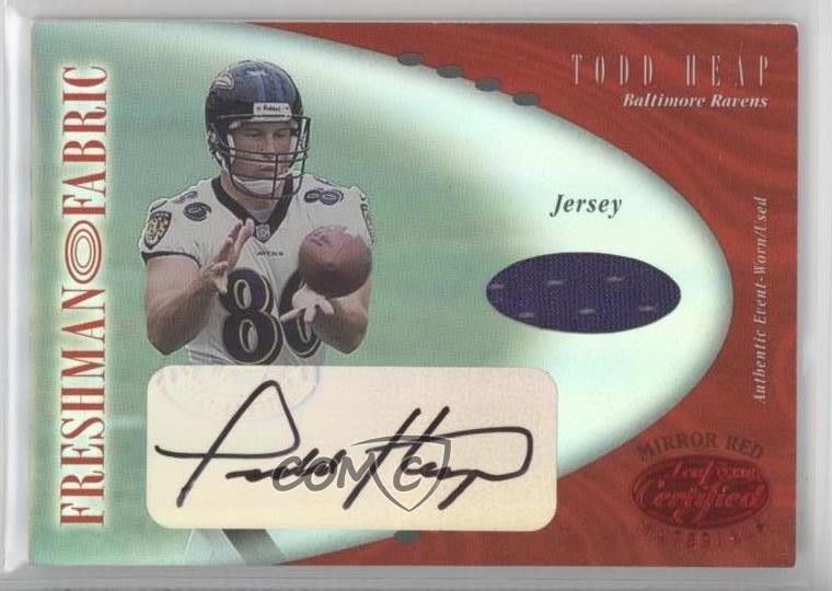 2001 Leaf Certified Materials Mirror Red /150 Todd Heap #129 Rookie Auto RC g2u