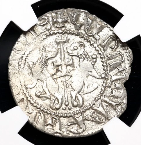 CRUSADERS, Cilician Armenia. Levon I. 1198-1219. Silver Tram. NGC AU Details