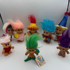 Mixed Lot of Vintage Troll Dolls Ace Novelty, Russ Style Plastic Figures