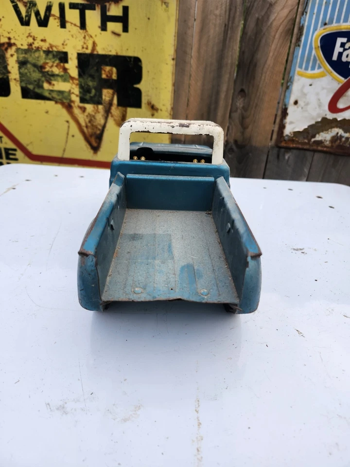 Винтажный 1950-х 1960-х Tonka игрушки Stepside пикап бирюзовый цвет стали - Изображение 4 из 4