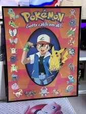 Vintage 1999 Pokemon Nintendo Mini Poster Framed Fair Prize Scorpio Posters 