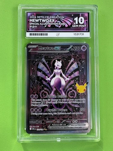 PERFECT SUBGRADES ACE 10 Mewtwo ex 151/128 2026 30th Celebration SIR Holo