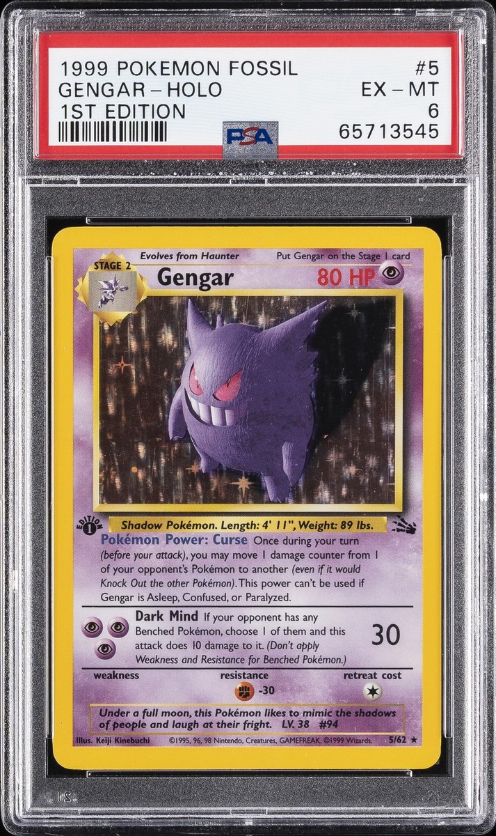 1999 POKEMON FOSSIL 1ST EDITION #5 GENGAR-HOLO PSA 6 | eBay