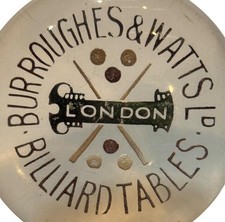 Antique Burroughes & Watts Billiard Tables Glass Paperweight London Vintage