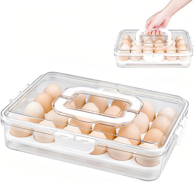 Eierbehälter Mit 24 Fächern, Eierbehälter Mit Deckel Und Griff, Transparente Egg