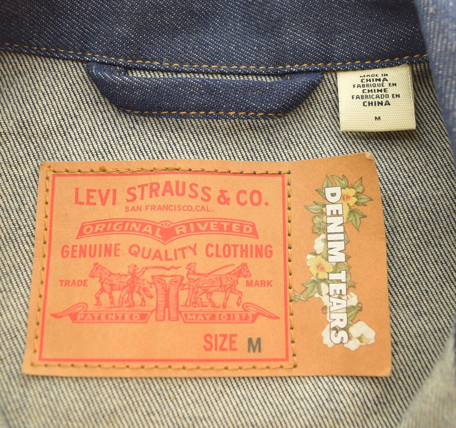 Stussy Levi's Denim Tears Paint Trucker Jacket Blue Mens M Used From Japan thumbnail 5