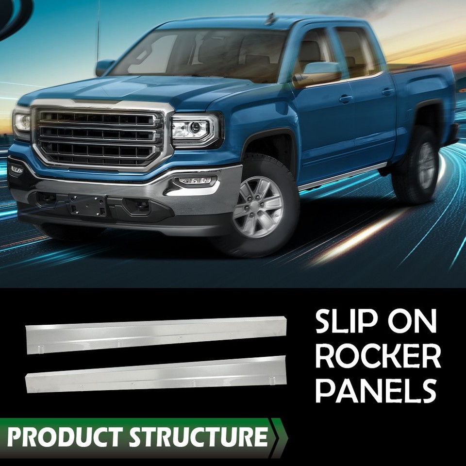 Rocker Panels Fit For 2014-2018 Chevrolet Silverado Extended Cab 4 Door ...