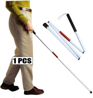 Folding Cane Blind Stick Walking White for 49 Inch (Pack of 1),
