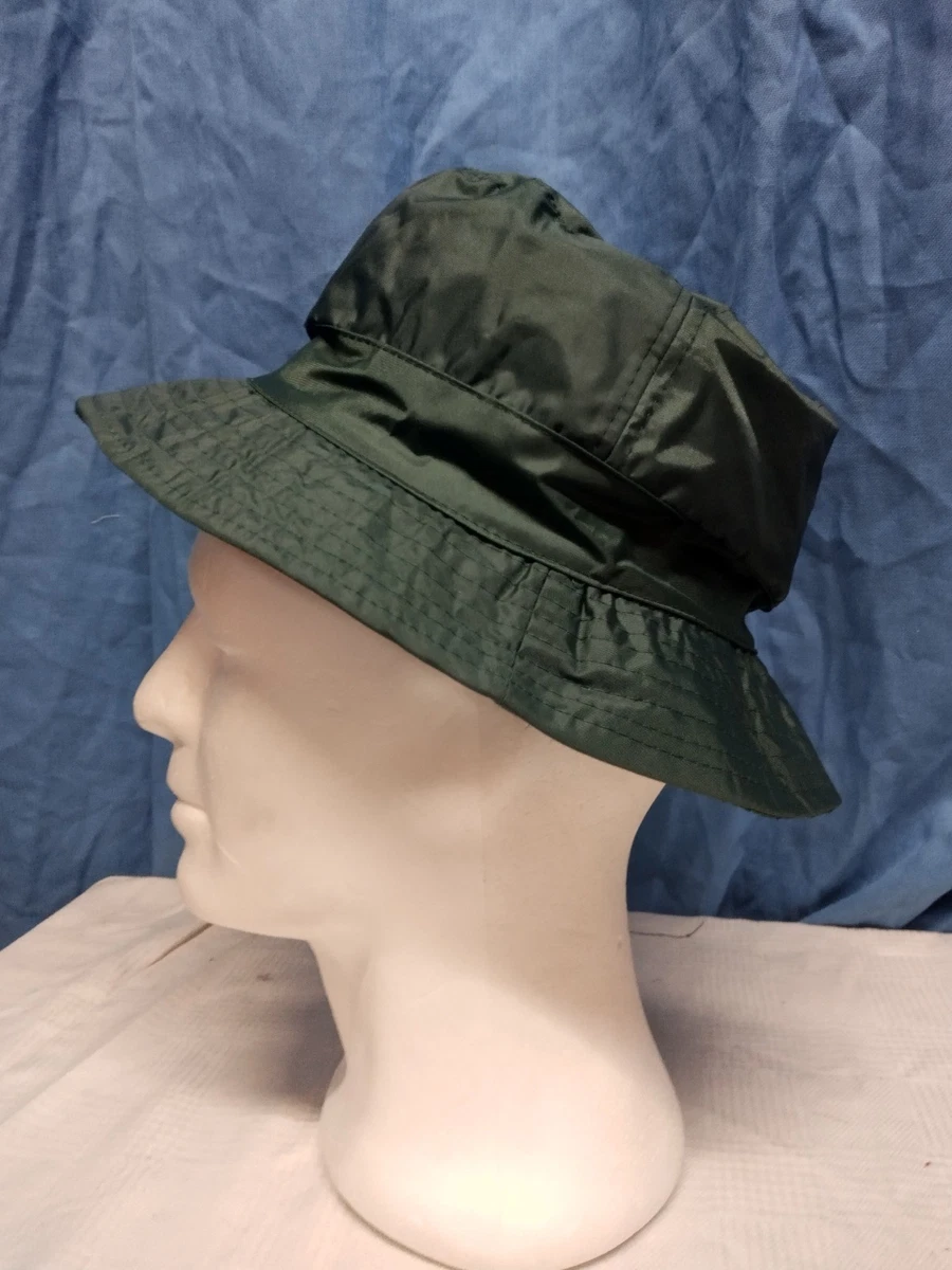 Cappello Alla Pescatora Unisex Nero Pieghevole - Impermeabile E Antivento Con Cordino - Ideale Per Pesca, Trekking, Spiaggia