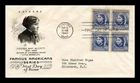 US COVER LOUISA MAY ALCOTT FAMOUS AMERICANS FDC SCOTT 862 BLOCK OF 4 ARTCRAFT