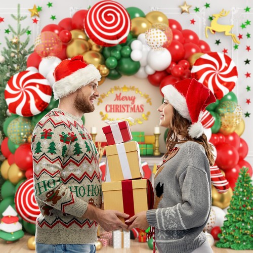 167PCS Christmas Balloon Garland Arch Kit, Red Green White Gold Balloons Arch... - Bild 2 von 7