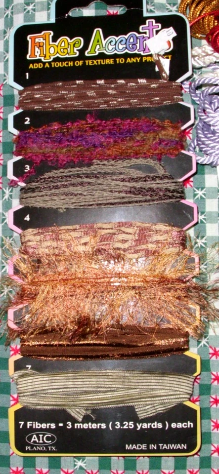 Fibre Accents and Adornments--2 Plastic Canvas Metallic Cord--4 Metallic Elastic - Image 3 of 4