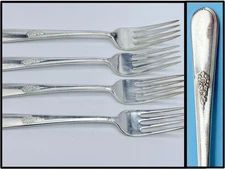 4 Vintage International Silverplate Holmes & Edwards "Youth" 7-5/8" Table Forks