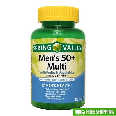 Men's 50  Multivitamin Tablets Energy Immune Heart Brain Joint Support 150 Count