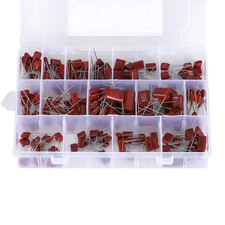 180PCS Metallized Film Capacitor Assortment Kit - 15 Values 400V 630V 0.001