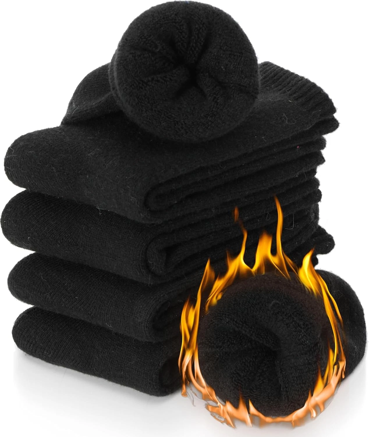 5 Pack Merino Wool Thermal Warm Winter Hiking Socks
