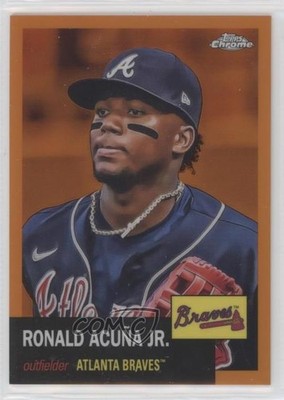 2022 Chrome Platinum Anniversary Orange Refractor 13/25 Ronald Acuna Jr 0ne9