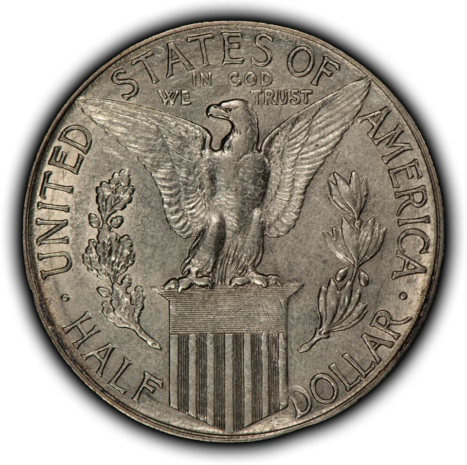 1915-S 50c Pan-Pac Panama Expo Commemorative Silver Half Dollar - Luster - B5240 - Image 3 of 4