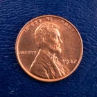 1937 Lincoln Wheat Cent, Uncirculated, Strong Red Luster, Wheat Penny A320