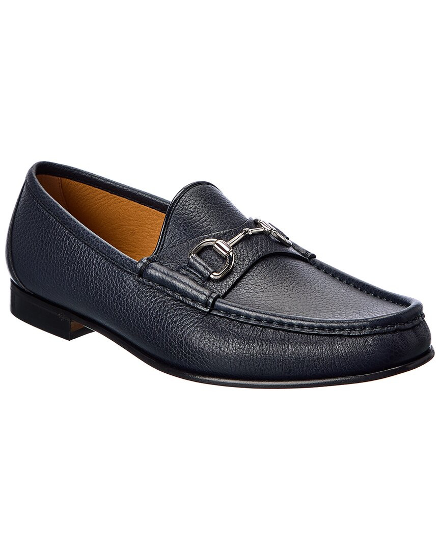 Мужские мокасины из лошадиной кожи Gucci Синий 6 60490₽