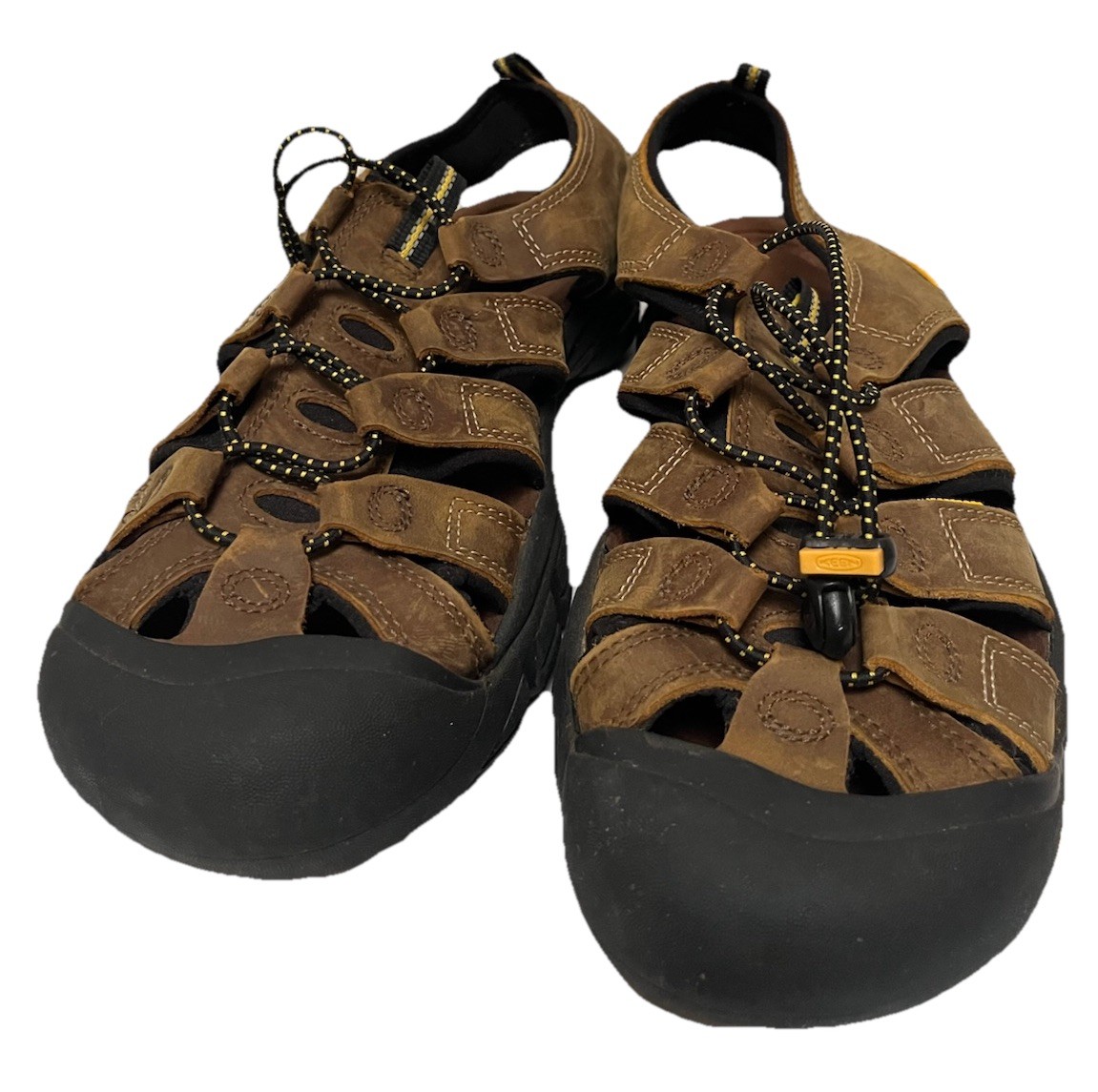 Sandali Keen Newport bisonte impermeabili escursionismo pelle marrone uomo taglia 12 US.
