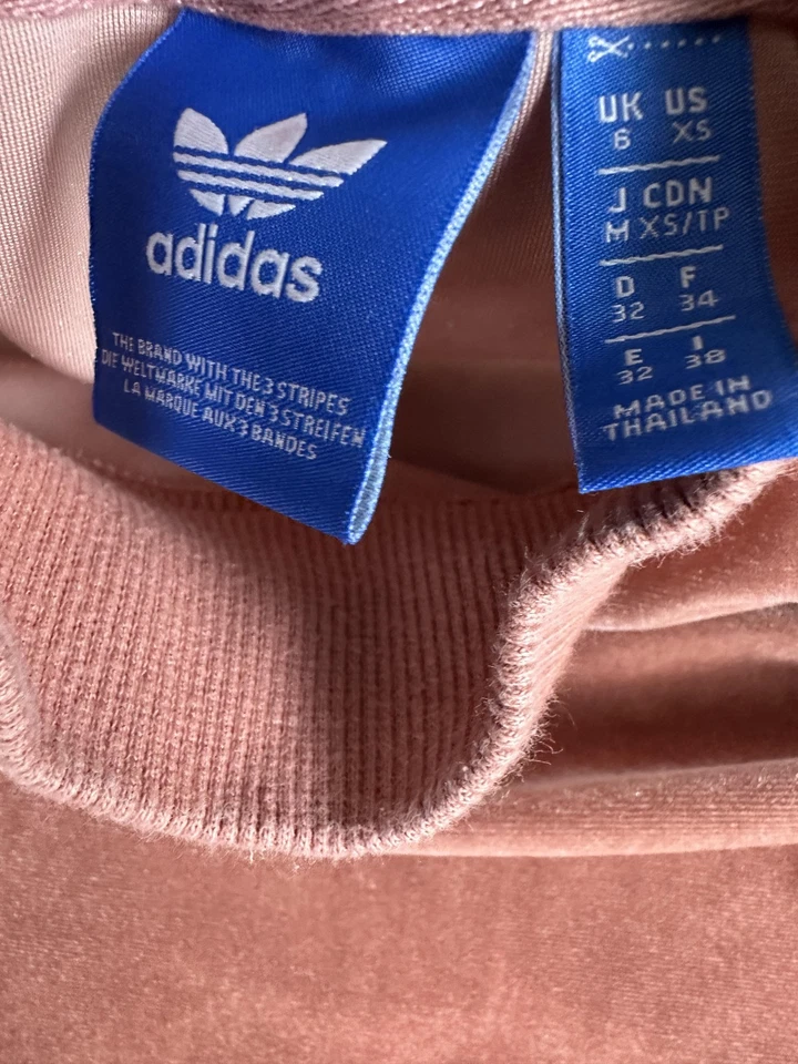 Adidas Sudadera Mujer XS Terciopelo Cuello Redondo Pullover Retro Trifolio Trifolio Foto 4 de 4