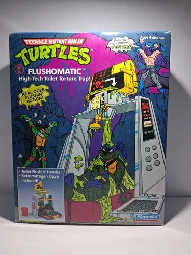 Flushomatic 100% Complete TMNT 1989 Playmates Action Figure Vehicle NEW