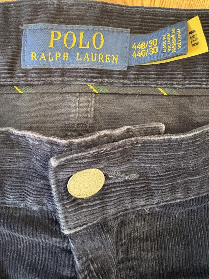 Polo Ralph Lauren Corduroy Pants Men's 44B/30 Classic Fit Blue - Image 2 of 4