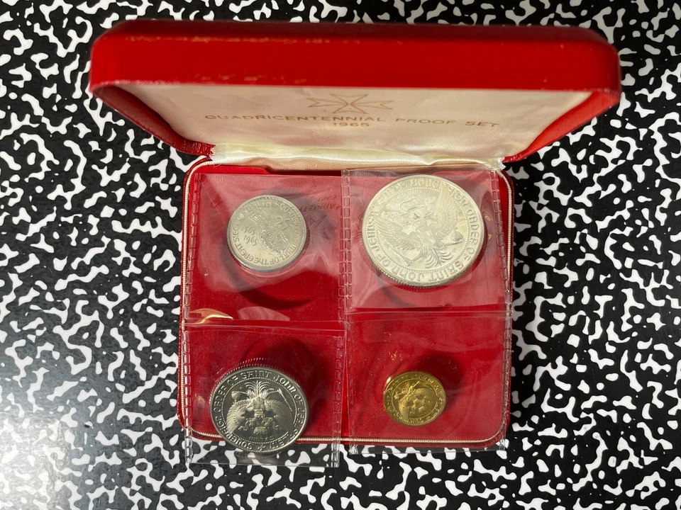 1965 Malta Great Siege 400th Anniversary 4x Coin Proof Set Lot#B2755 Silver! - Image 2 of 3