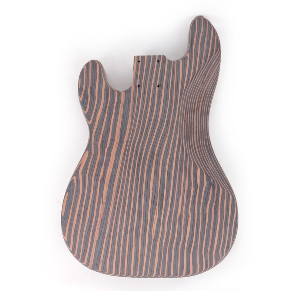 DIY electric guitar P Bass Kit set Zebrawood body Neck Fingerboard CR
