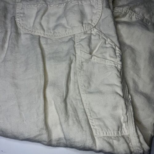 RARE VTG Polo Ralph Lauren 100% Linen White Double Knee Carpenter Pants 36x32 - Picture 9 of 13