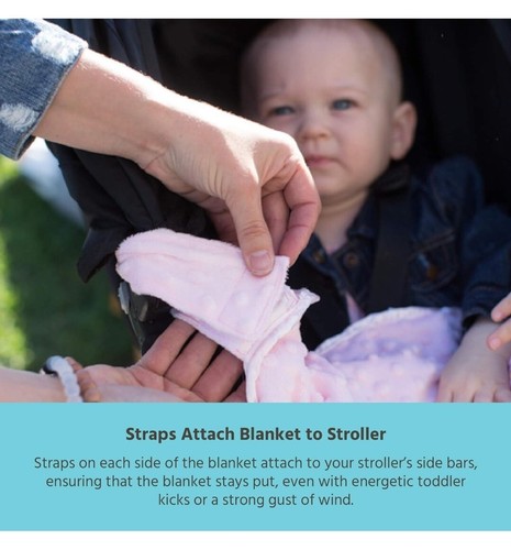 J.L. Childress Cuddle 'N Cover Stroller Blanket - Silky and Minky Fabrics - Pink - Picture 3 of 6