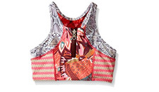 MAAJI GIRL'S BUBBLE GUM SONGS SURFER BIKINI SWIM TOP PINK MULTI SIZE 8 NEW  64