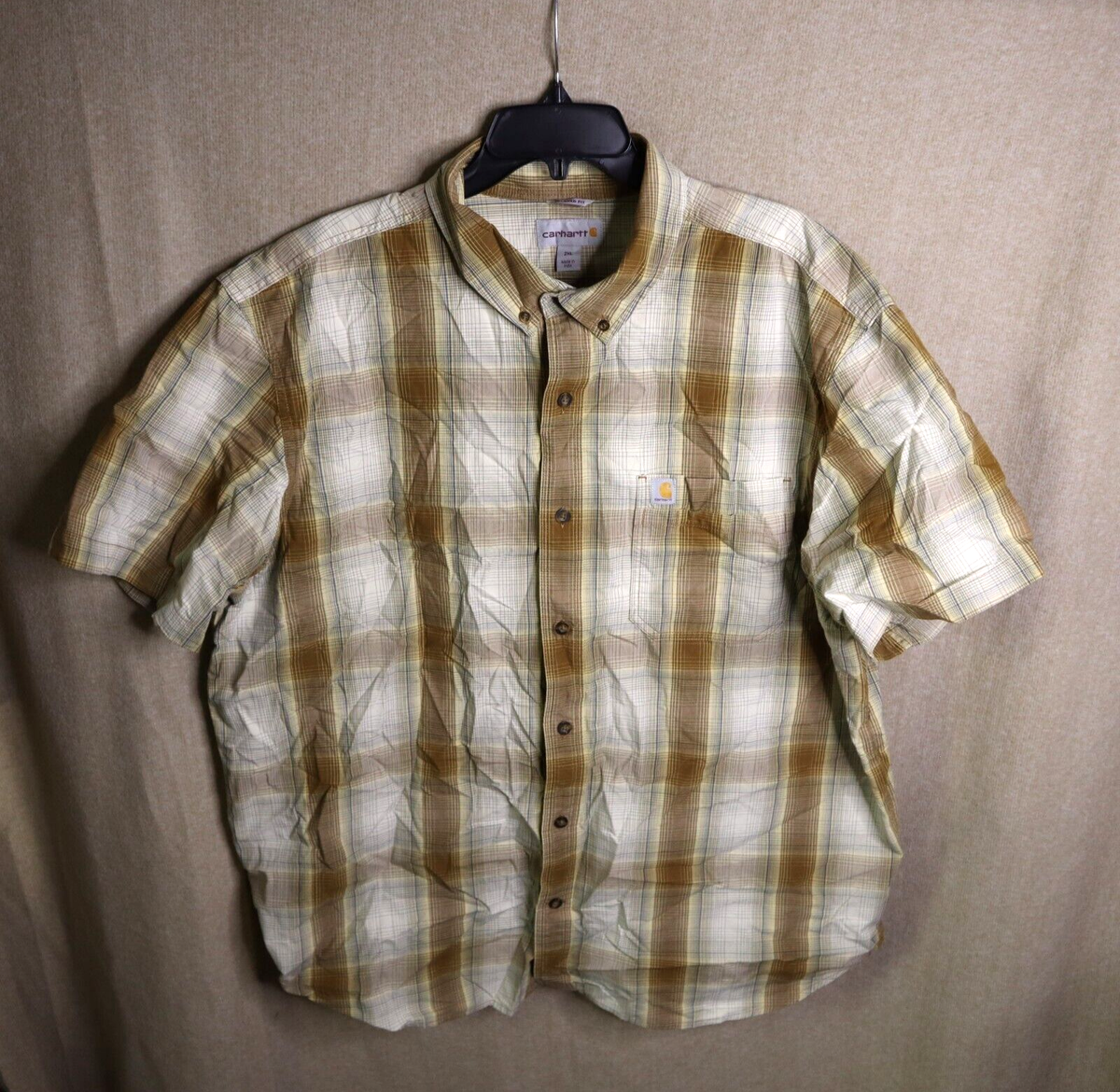 Carhartt Shirt Mens 2XL Regular Lightweight Plaid Outdoors
