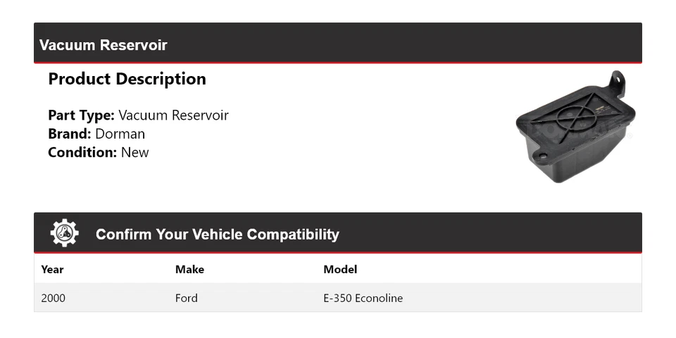 Depósito de vacío Ford E-350 Econoline Dorman 2000 Foto 2 de 4