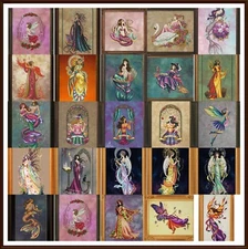 YOU CHOOSE Set of 14 PDF Cross Stitch Pattern Fairy Queen Lady Miss Goddess