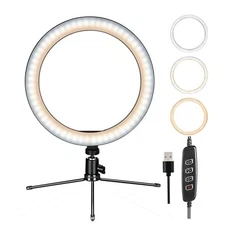 10" LED Beauty Ring Light w/Mount Stand for Phone Video Stream Broadcast Makeup