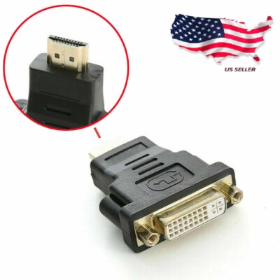 DVI Female To HDMI Male Connector Adapter Converter 1080P PC Desktop TV Laptop