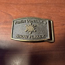 vintage Fiber Controls Snow Flaker ADVERTISING Belt Buckle
