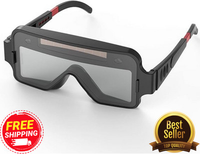Solar Powered Auto Darkening Welding Goggles - True Color, 2 Sensors Welder Gla