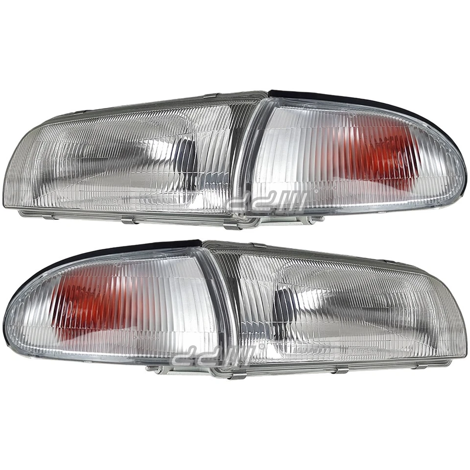 Faro lámpara de esquina transparente apto para Mitsubishi Lancer Mirage 4D sedán 1993-1996 Foto 3 de 4