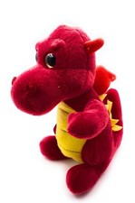 Plüschtier Stofftier Kuscheltier Fabelwesen Feuerdrache Drache rot Höhe 18 cm