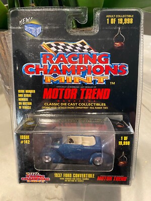 Racing Champions Mint Motor Trend Edition #142 1937 Ford Convertible Blue