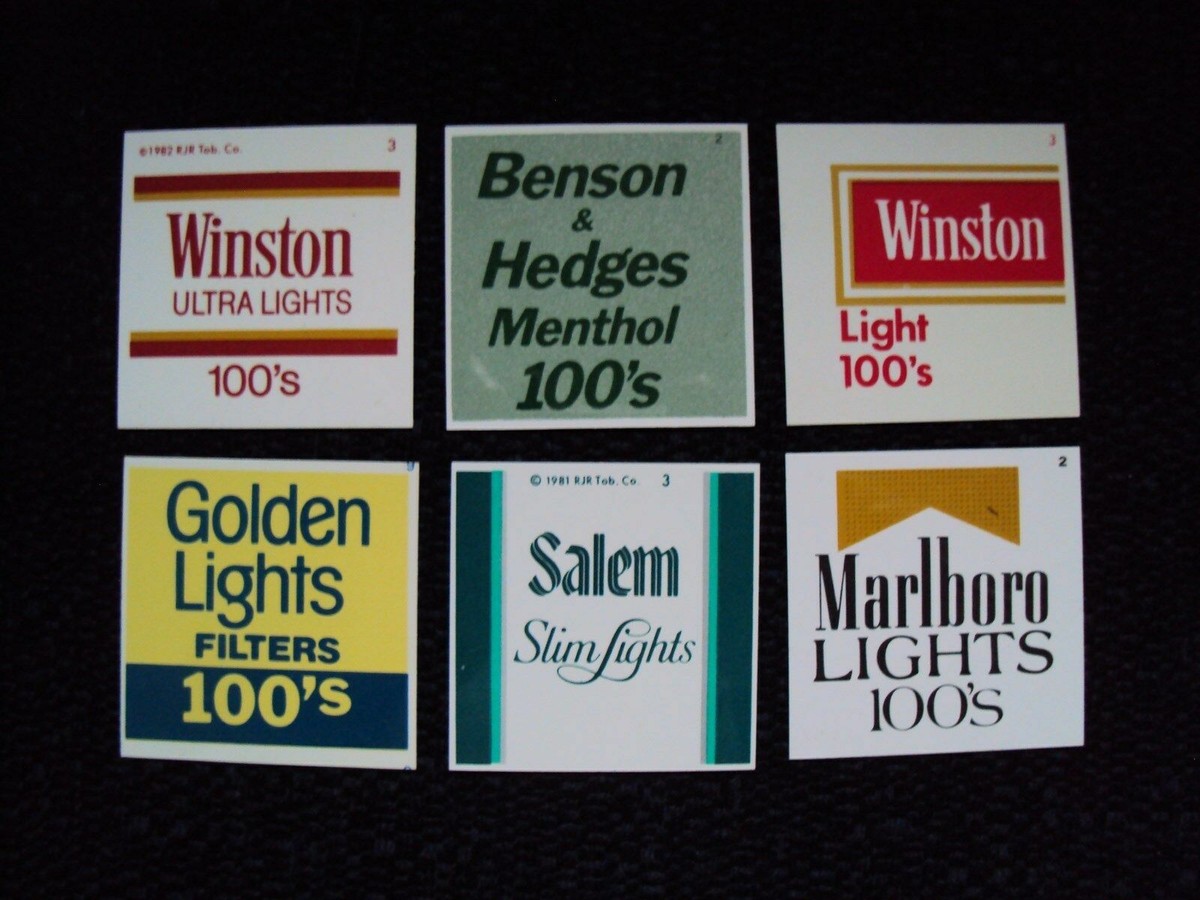 Lot of 6 Vintage Original Cigarette Vending Machine Plastic Labels