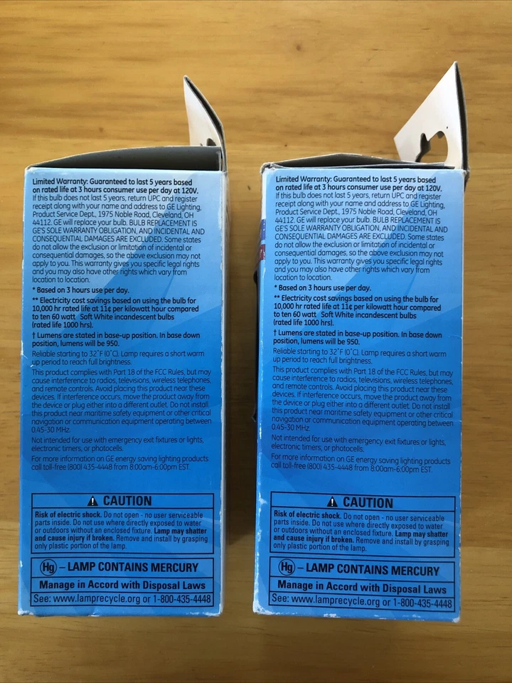 New 2 GE Energy Smart 60 W Replacement Dimmable 900 Lumens CFL Bulb 66662 - Image 3 of 4