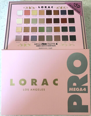 NIB LORAC PRO MEGA 4 Eyeshadow Palette 32 Shade Matte & Shimmer 100% Authentic