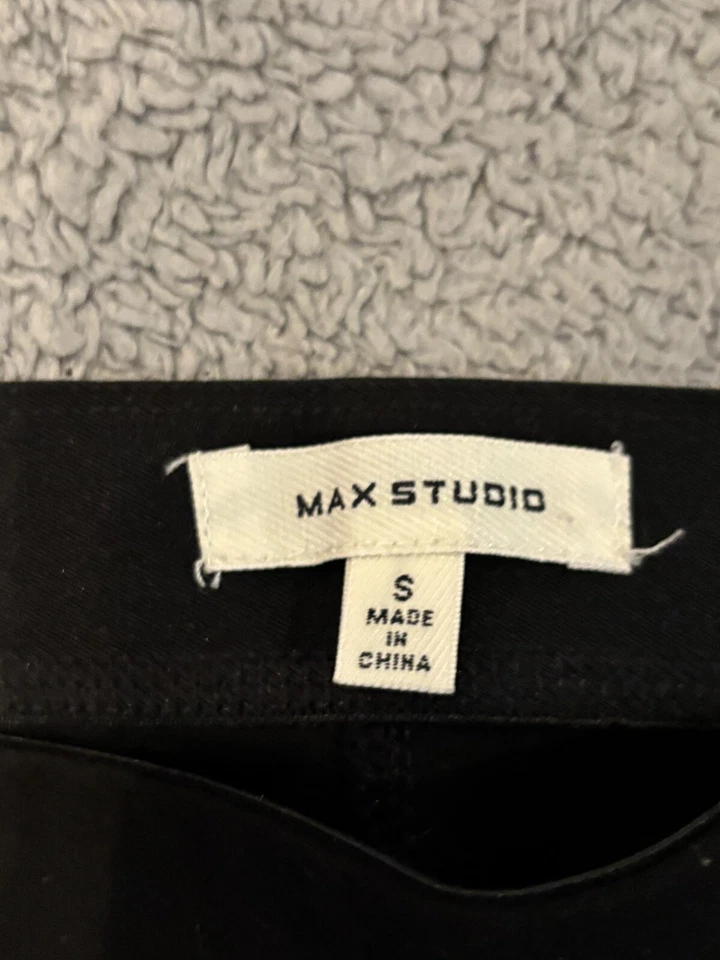 Pantalones Max Studio Pull On Mujer Legging Pequeño Negro Elastizado Informal Minimalista Foto 2 de 4